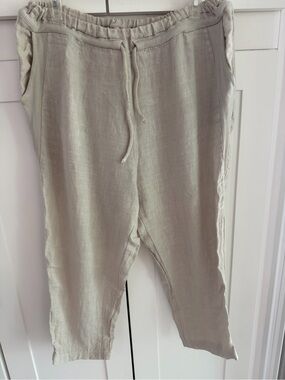 Women’s lightweight Drawstring Pants - Light Beige